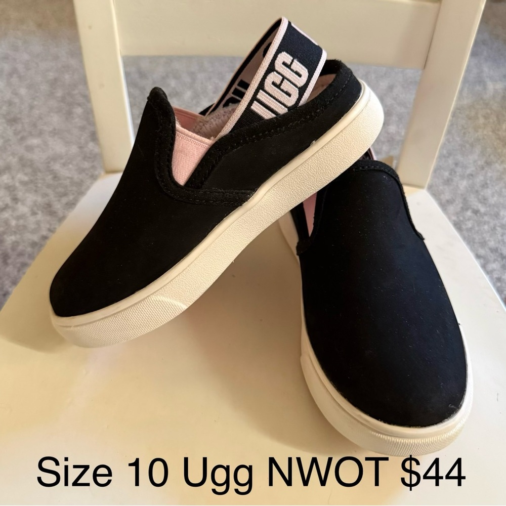 UGG Black and White Slip-On Shoes